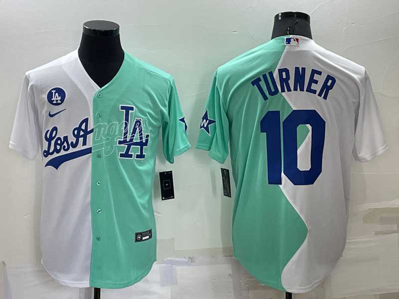 Los Angeles Dodgers #10 Justin Turner White Green Two Tone 2022 Celebrity Softball Game Cool Base Jersey,We sell and wholesale Los Angeles Dodgers #10 Justin Turner White Green Two Tone 2022 Celebrity Softball Game Cool Base Jersey on line form chian!